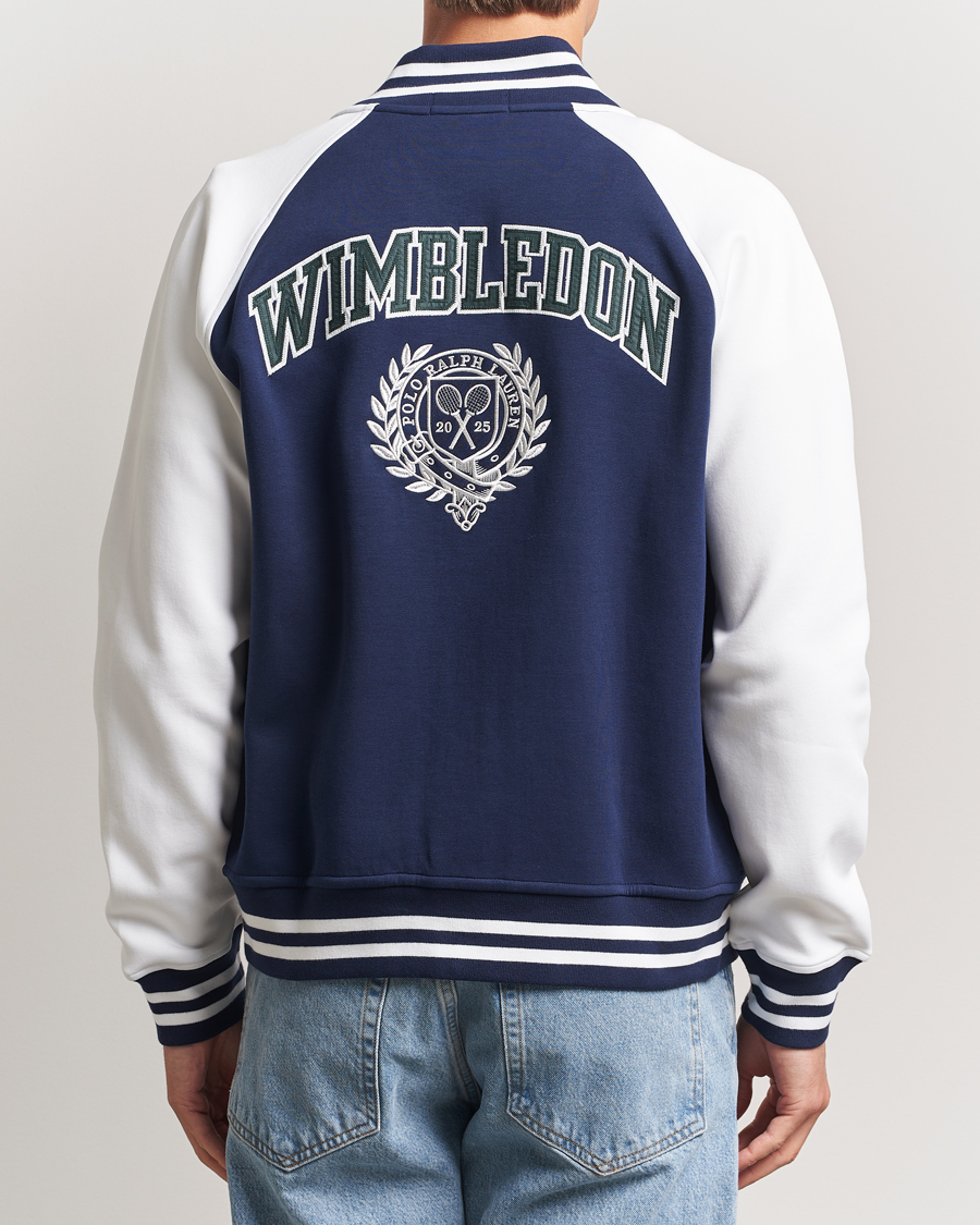 Herre | Trøjer | Polo Ralph Lauren | Wimbledon Double Knit Baseball Sweatshirt Navy/White