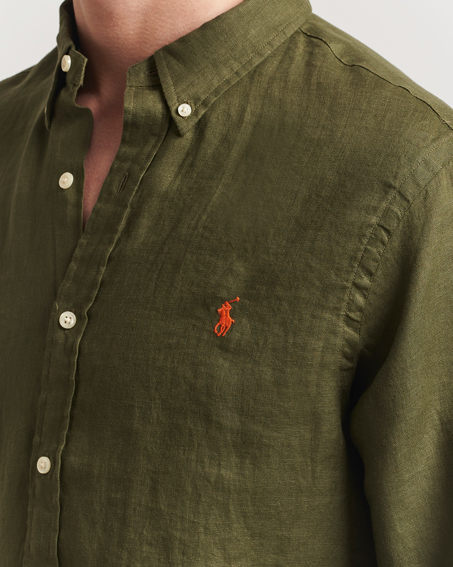 Herre | Skjorter | Polo Ralph Lauren | Slim Fit Linen Shirt New Olive