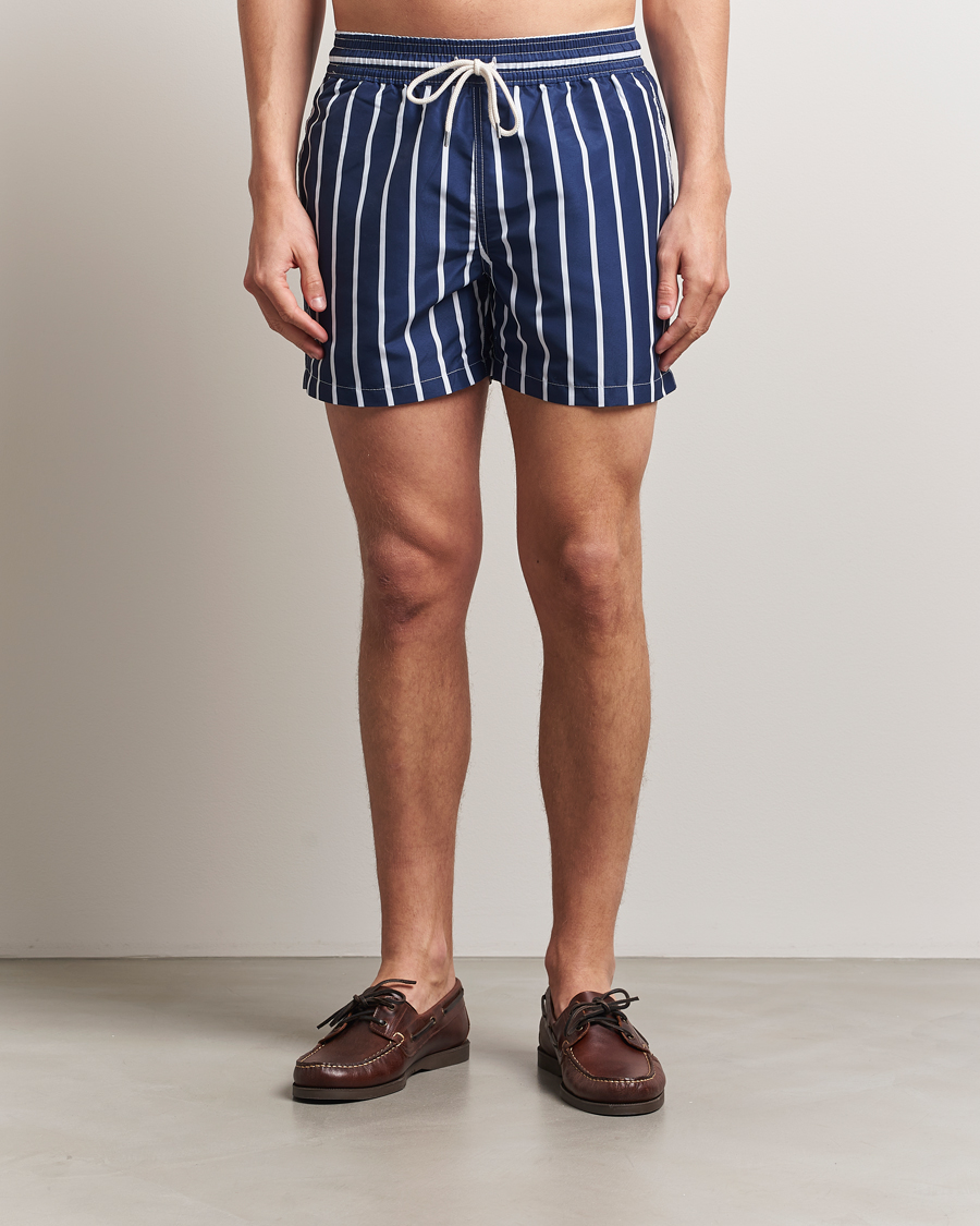 Herre | Badebukser | Polo Ralph Lauren | Traveler Boxer Swimshorts Navy Vertical Wide Stripe