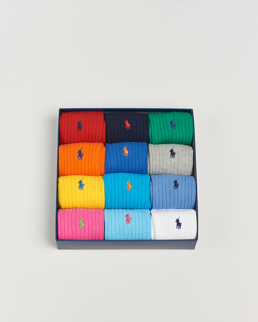 Herre | Strømper | Polo Ralph Lauren | 12-Pack Gift Box Cotton Ribbed Socks 