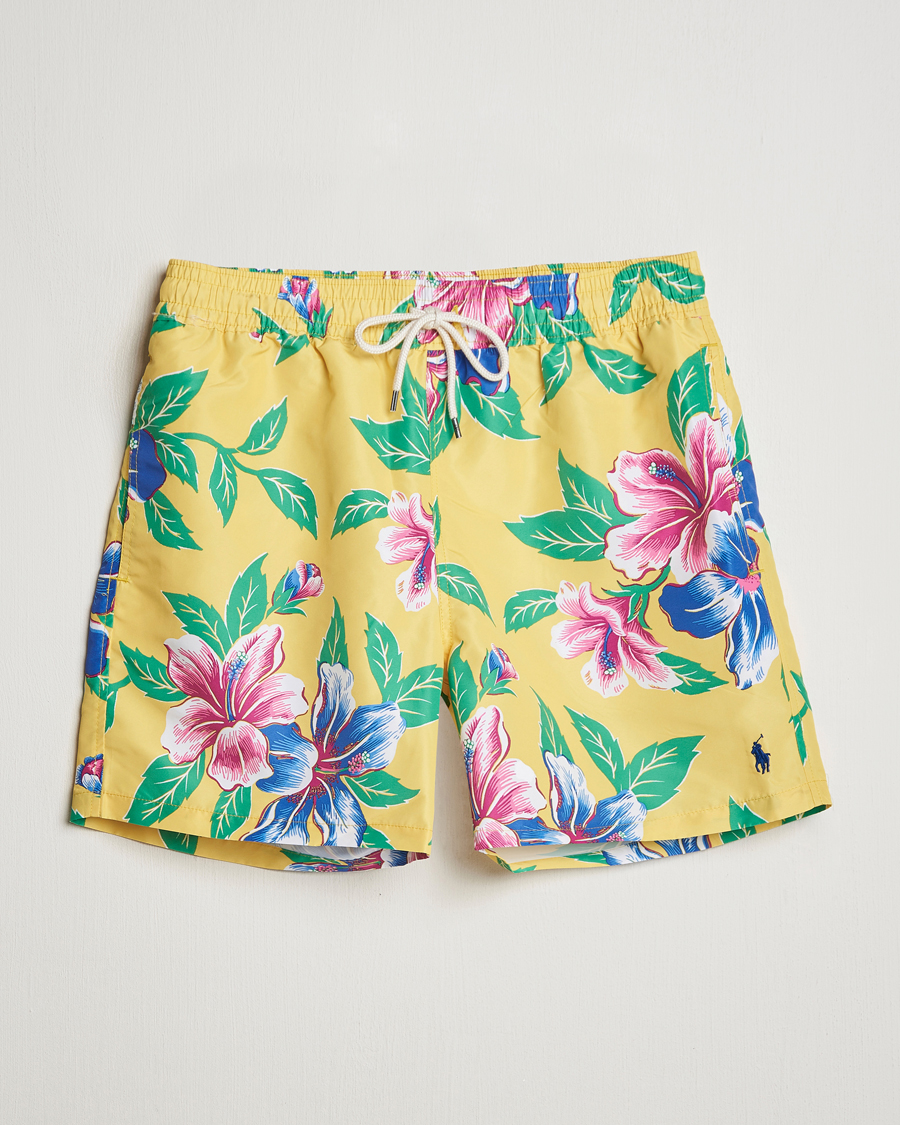 Herre | Badebukser | Polo Ralph Lauren | Traveler Recycled Swimshorts Iconic Hibiscus Yellow