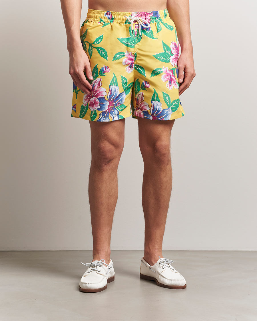 Herre | Badebukser | Polo Ralph Lauren | Traveler Recycled Swimshorts Iconic Hibiscus Yellow