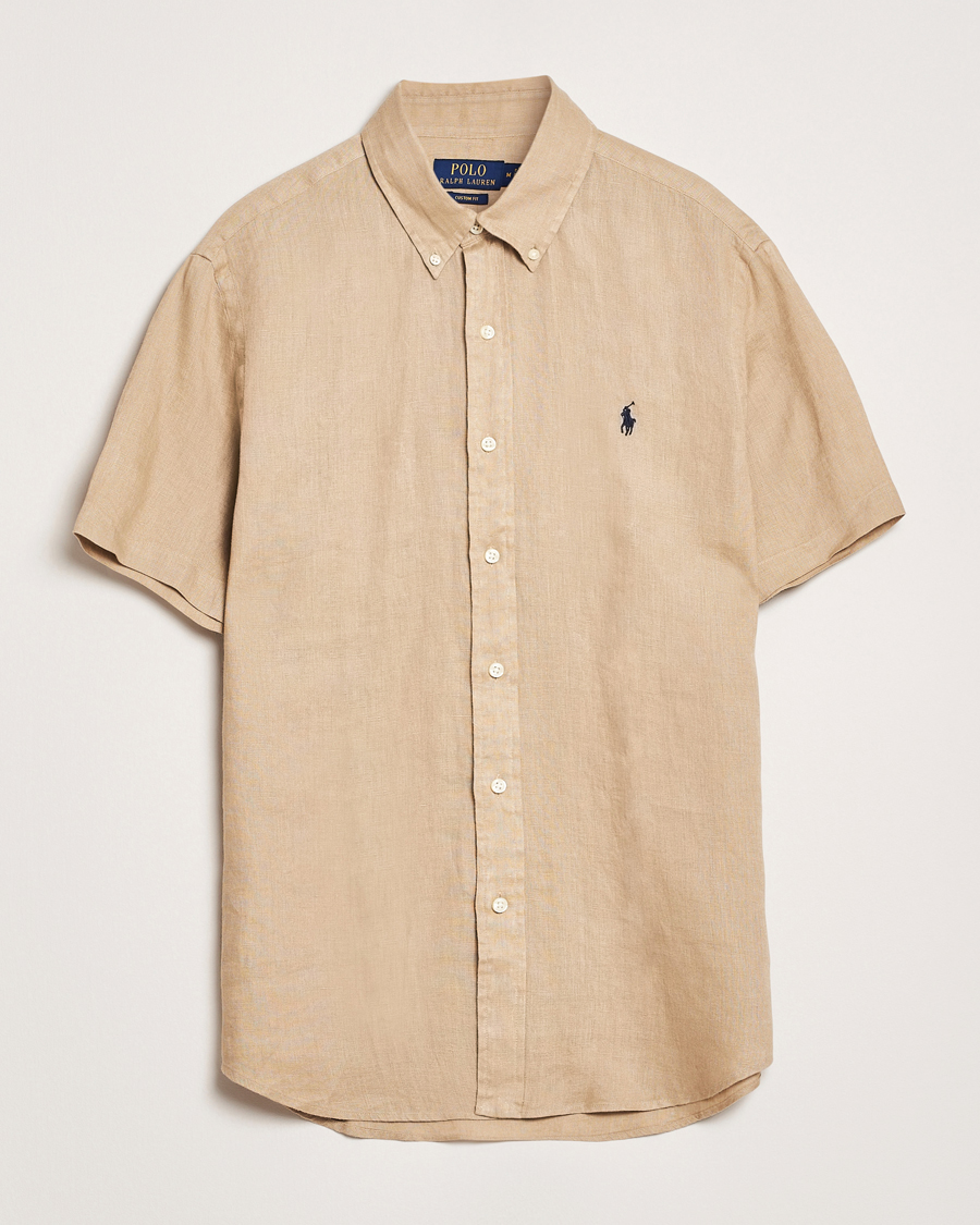 Herre | Skjorter | Polo Ralph Lauren | Short Sleeve Linen Shirt Coastal Beige