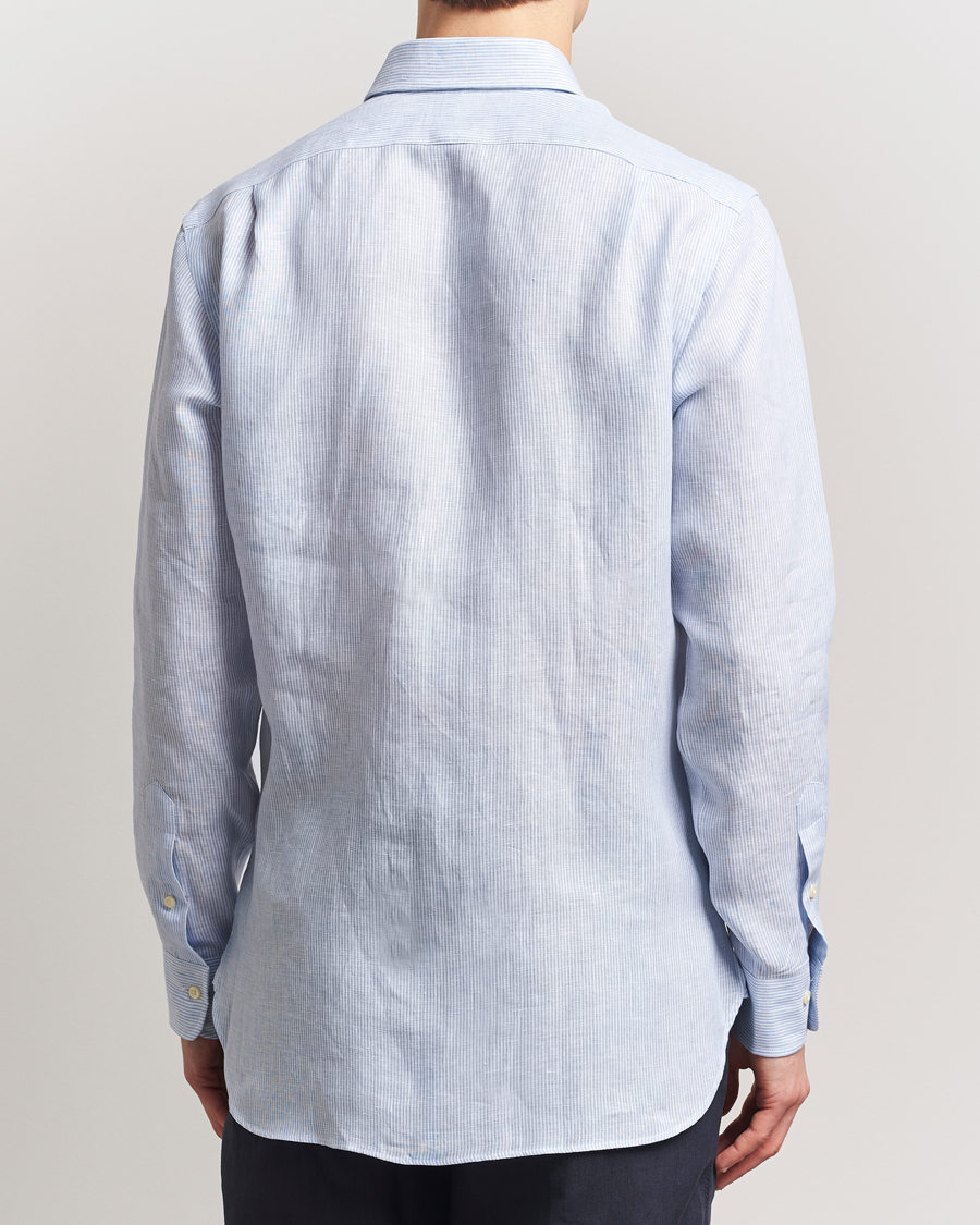 Herre | Skjorter | Polo Ralph Lauren | Custom Fit Dressed Striped Linen Shirt Cabana Blue