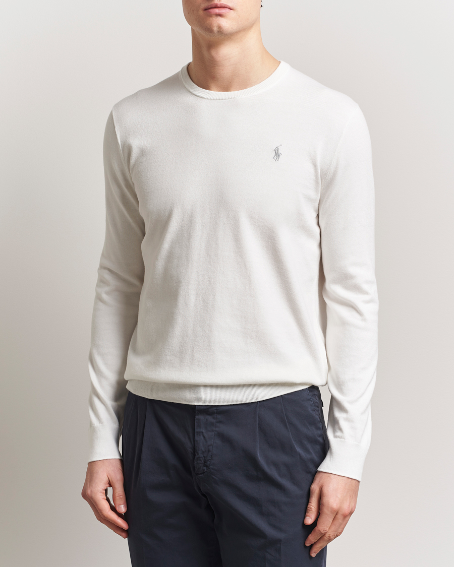 Herre | Trøjer | Polo Ralph Lauren | Cotton Crew Neck Sweater Deckwash White