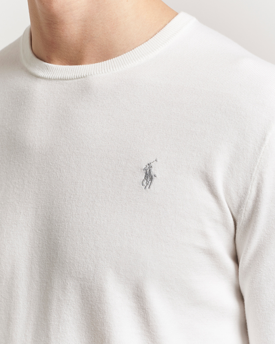 Herre | Trøjer | Polo Ralph Lauren | Cotton Crew Neck Sweater Deckwash White