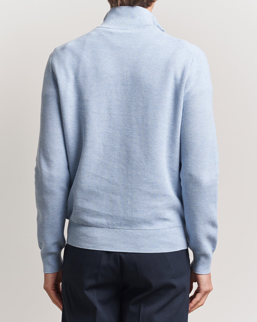 Herre | Trøjer | Polo Ralph Lauren | Textured Half Zip Blue Hyacinth Heahter