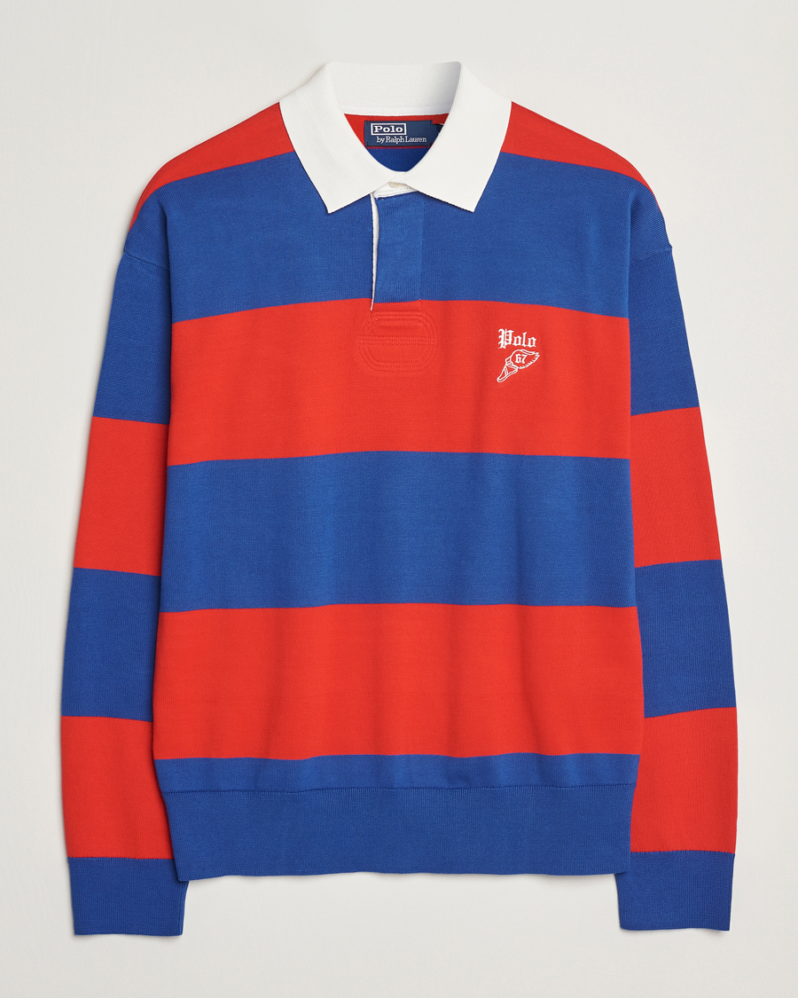 Herre | Trøjer | Polo Ralph Lauren | Knitted Striped Rugby Blue/Red