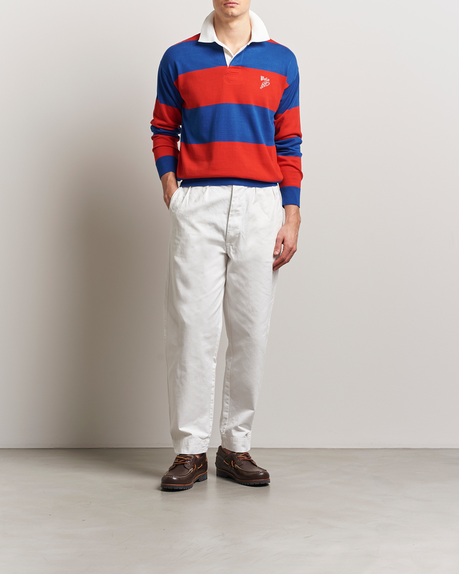 Herre | Trøjer | Polo Ralph Lauren | Knitted Striped Rugby Blue/Red