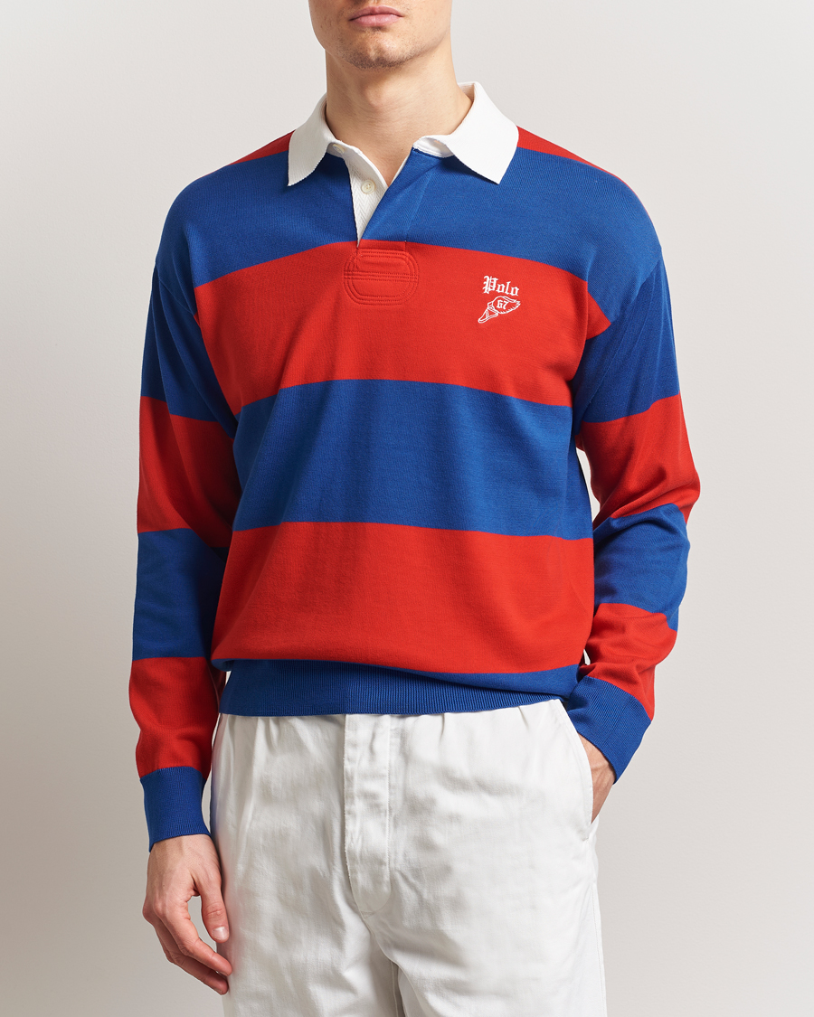 Herre | Trøjer | Polo Ralph Lauren | Knitted Striped Rugby Blue/Red