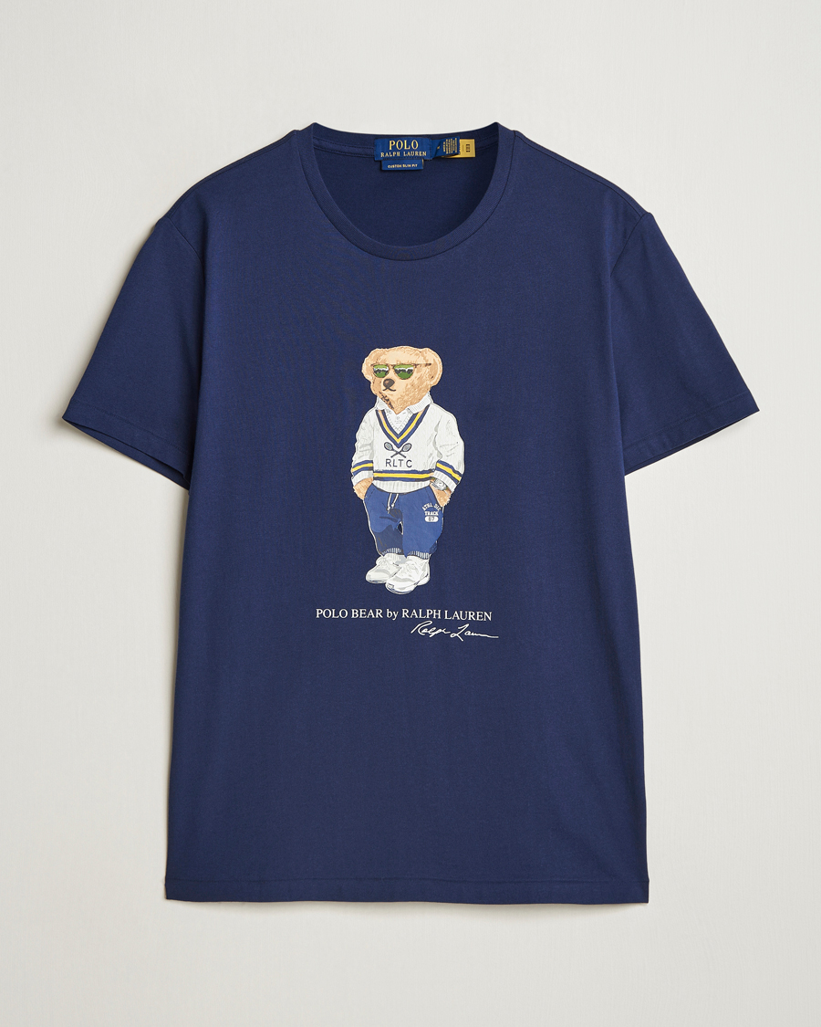 Herre | T-Shirts | Polo Ralph Lauren | Denim Bear Crew Neck T-Shirt Newport Navy