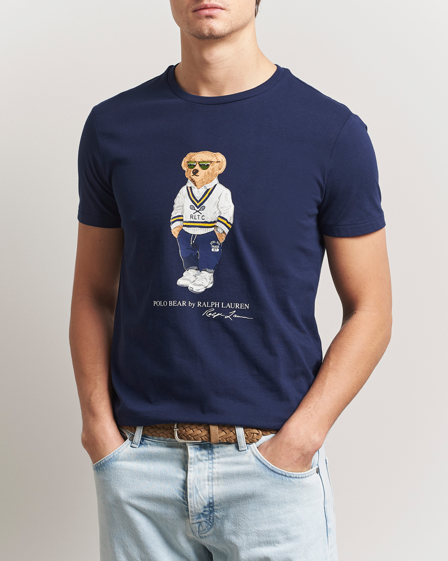 Herre | T-Shirts | Polo Ralph Lauren | Denim Bear Crew Neck T-Shirt Newport Navy