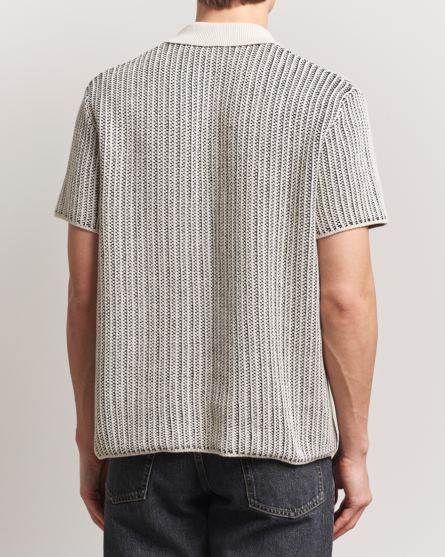 Herre | Skjorter | LES DEUX | Easton Knitted Short Sleeve Shirt Ivory/Black