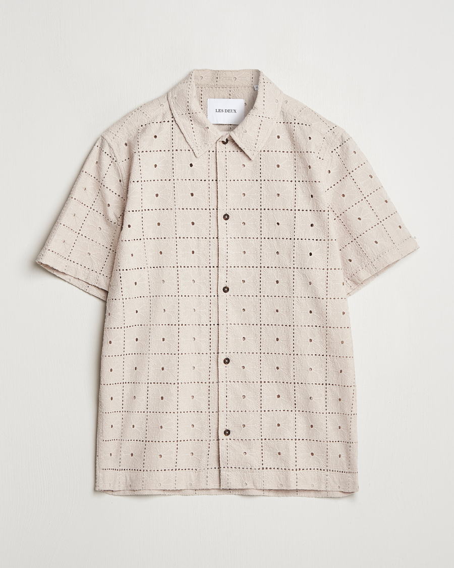 Herre | Skjorter | LES DEUX | Hector Anglaise Short Sleeve Shirt Light Sand
