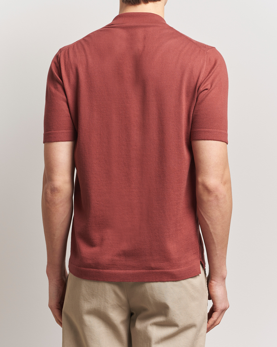 Herre | Skjorter | Altea | Jacquard Knit Camp Shirt Burgundy