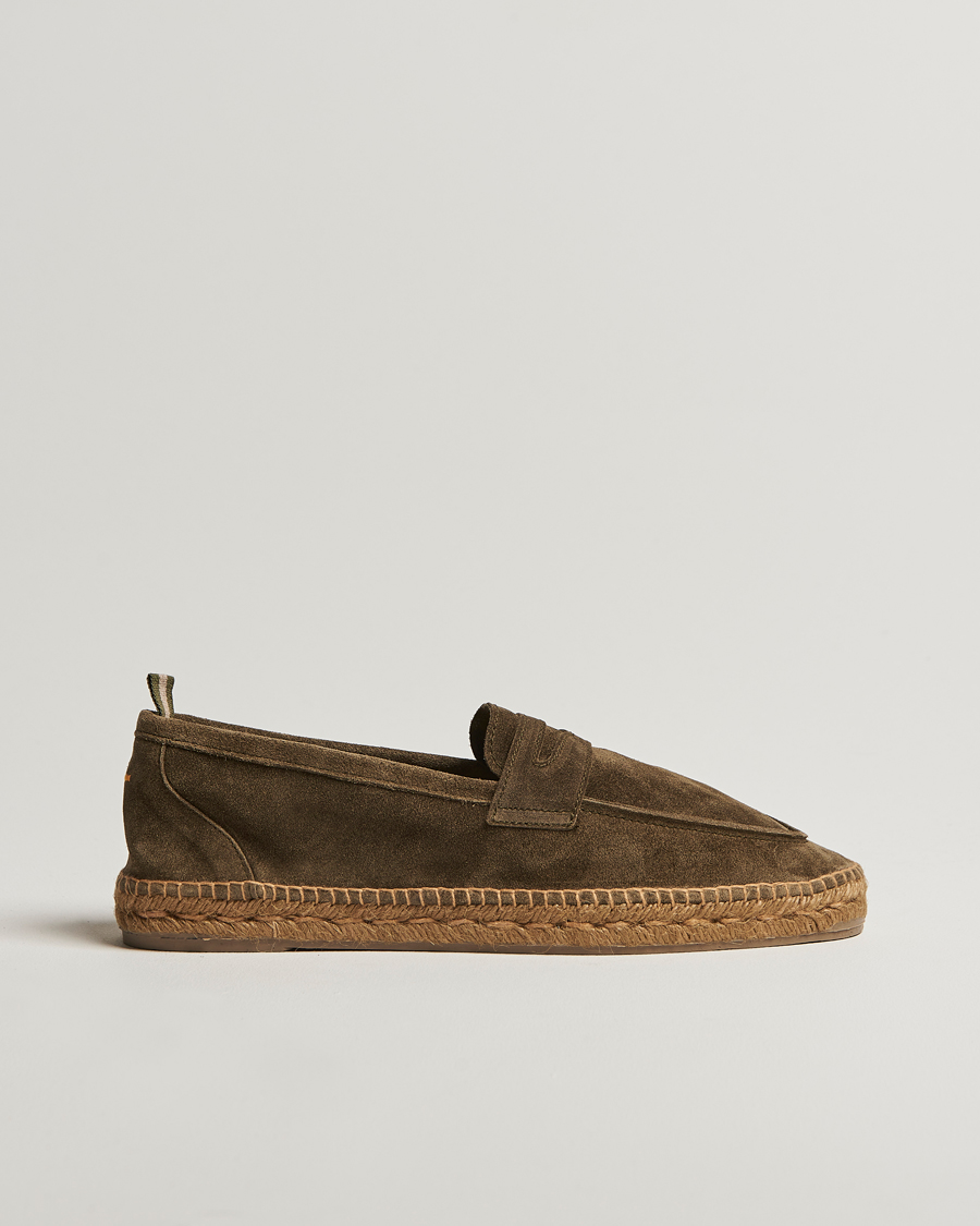 Herre | Espadrillos | Castañer | Nacho Casual Suede Loafers Verde Bosque