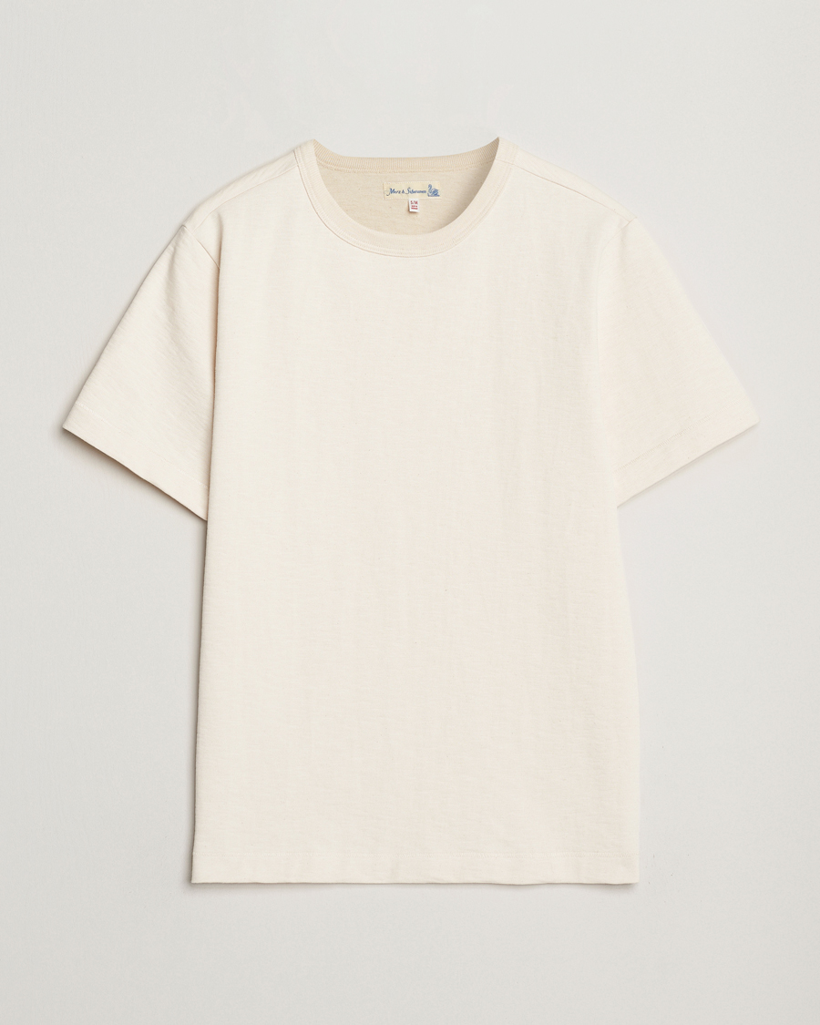 Herre | T-Shirts | Merz b. Schwanen | Relaxed Fit Loopwheeled Heavy T-Shirt Nature