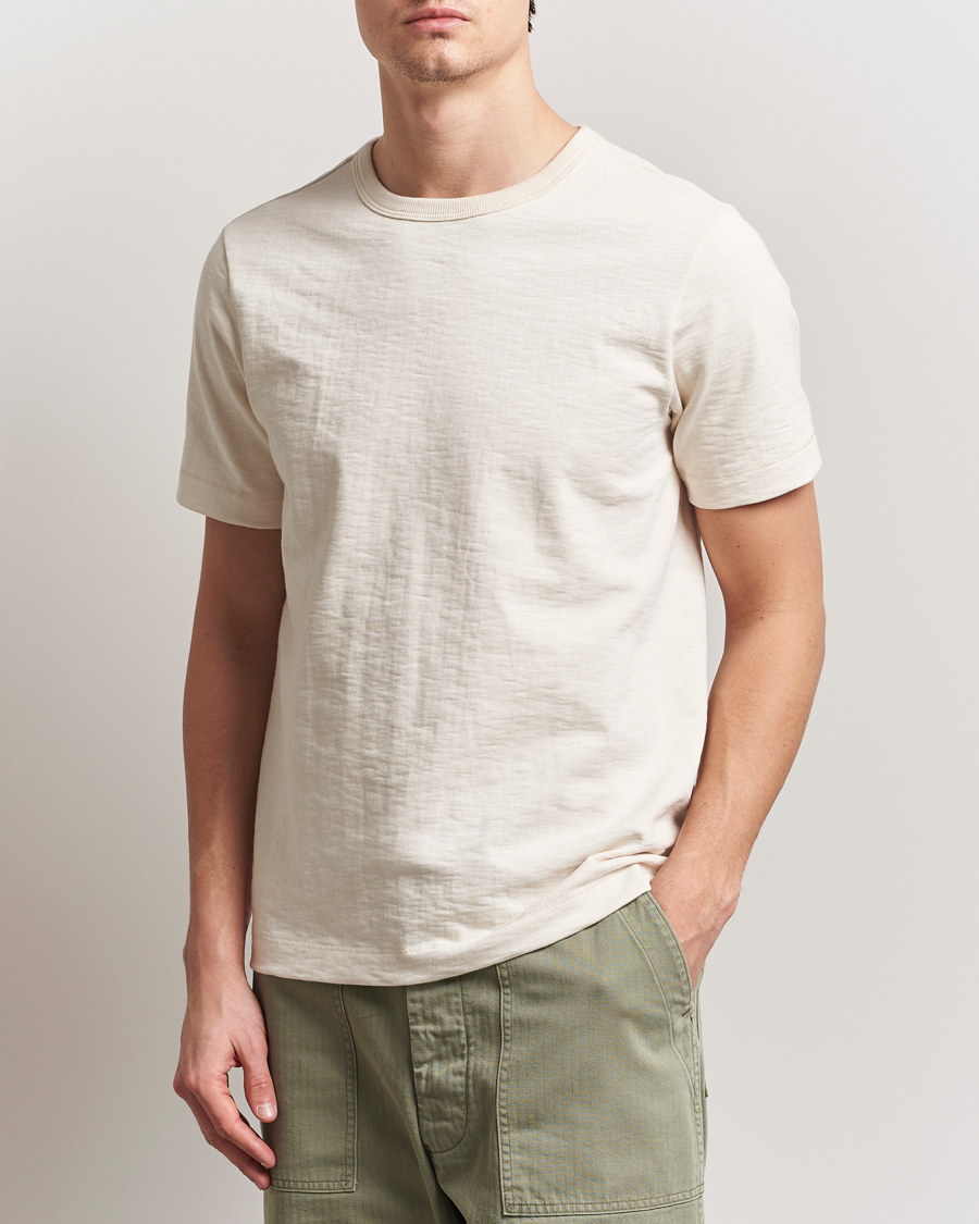 Herre | T-Shirts | Merz b. Schwanen | Relaxed Fit Loopwheeled Heavy T-Shirt Nature