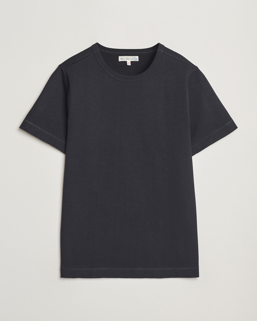 Herre | T-Shirts | Merz b. Schwanen | Relaxed Fit Loopwheeled Heavy T-Shirt Charcoal