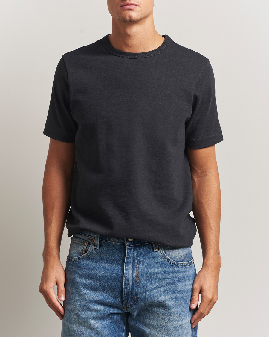 Herre | T-Shirts | Merz b. Schwanen | Relaxed Fit Loopwheeled Heavy T-Shirt Charcoal