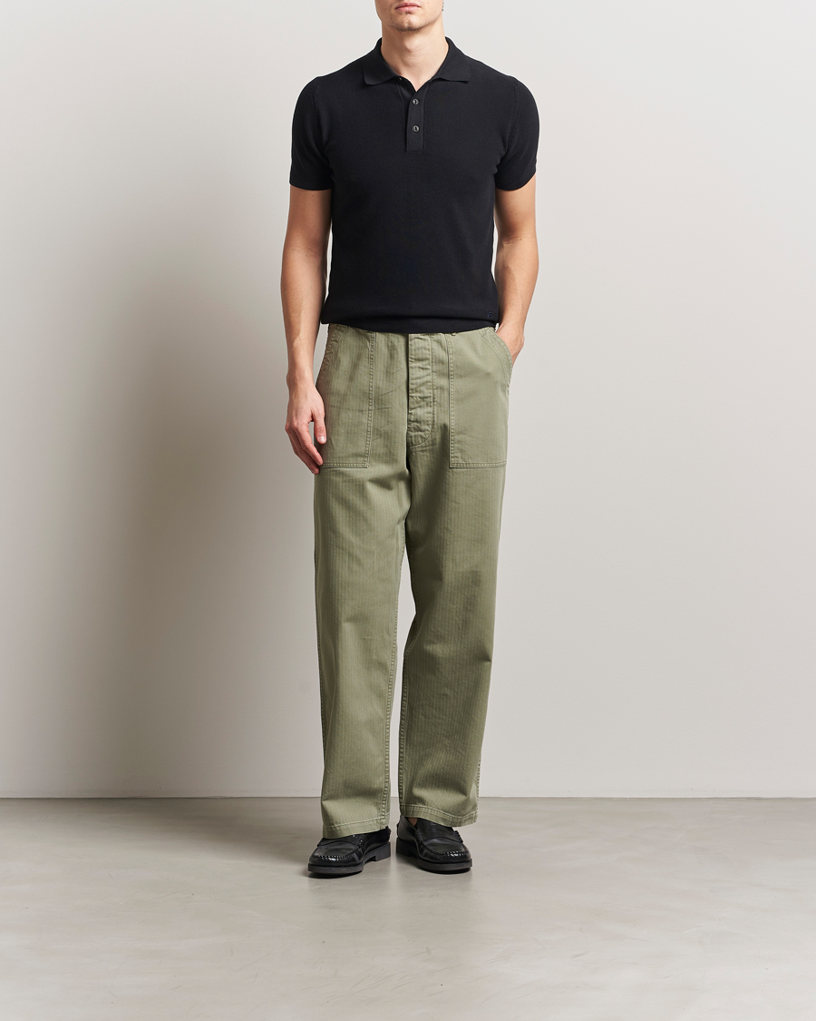 Herre | Polotrøjer | Merz b. Schwanen | Relaxed Fit Knitted Polo Black