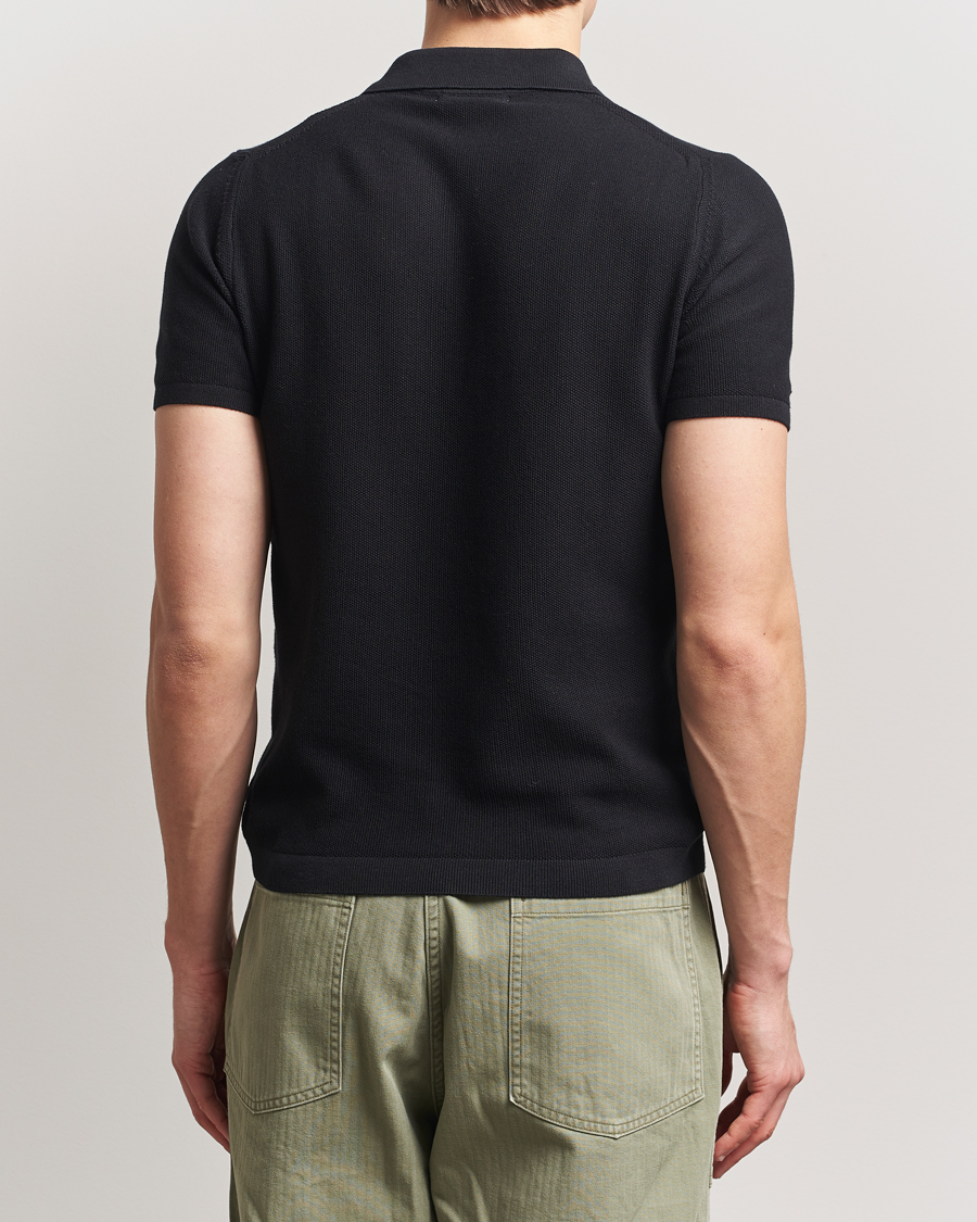 Herre | Polotrøjer | Merz b. Schwanen | Relaxed Fit Knitted Polo Black