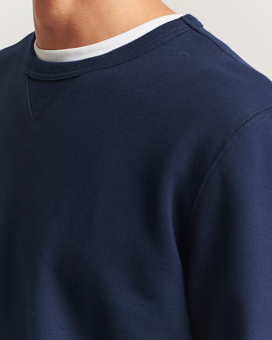 Herre | Trøjer | Merz b. Schwanen | Sturdy Loopback Fleece Sweatshirt Ink Blue