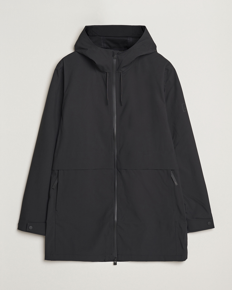 Herre | Jakker | RAINS | Suva Hooded Waterproof Long Jacket Black