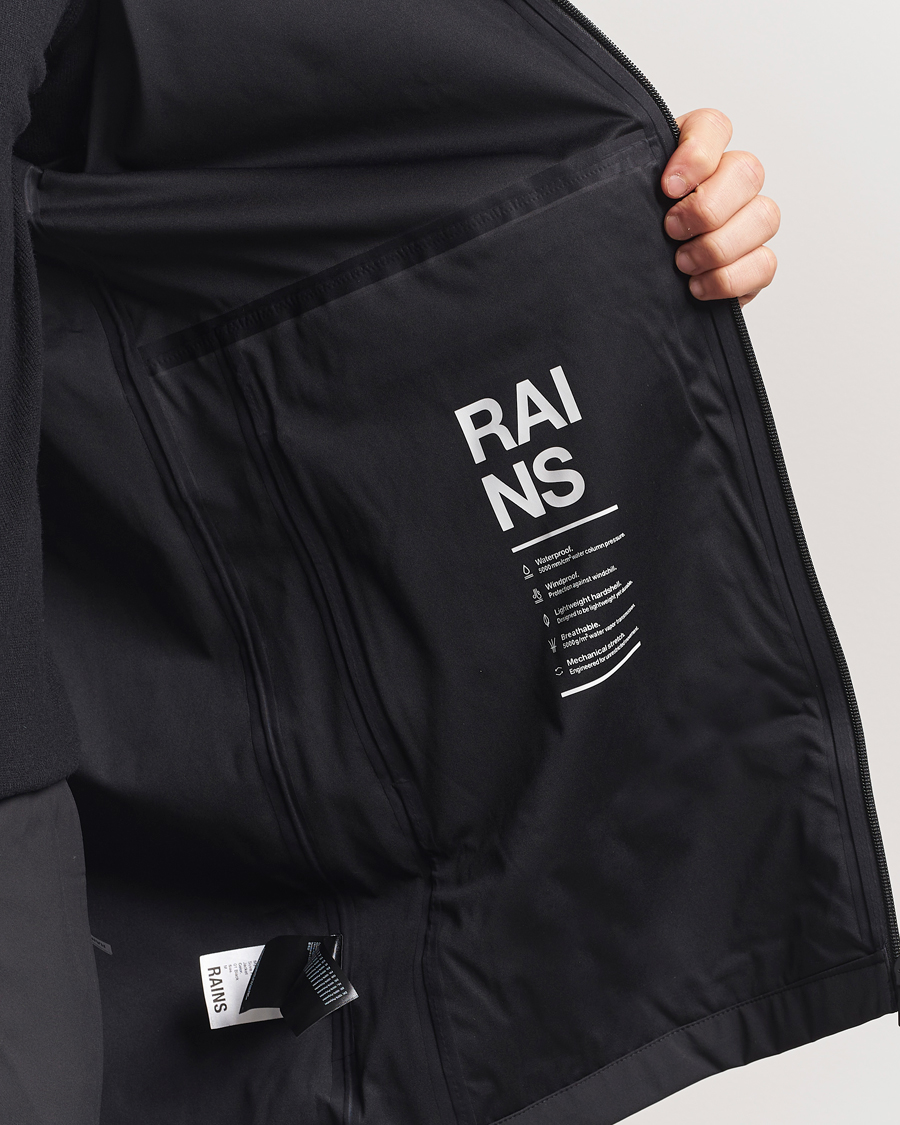 Herre | Jakker | RAINS | Suva Hooded Waterproof Long Jacket Black