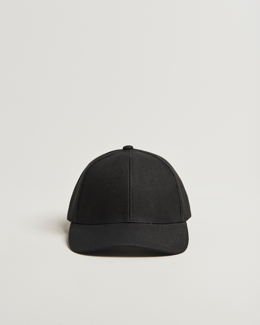 Herre | Hatte & kasketter | Varsity Headwear | Linen Baseball Cap Licorice Black