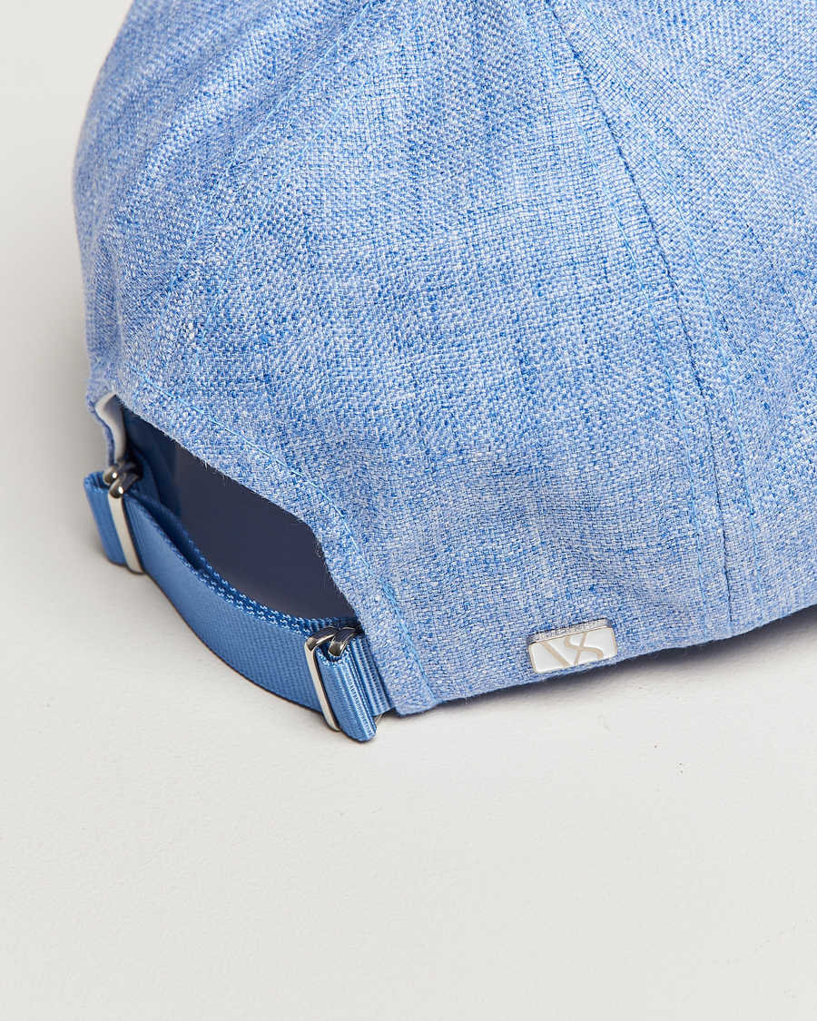 Herre | Hatte & kasketter | Varsity Headwear | Linen Baseball Cap Azure Blue