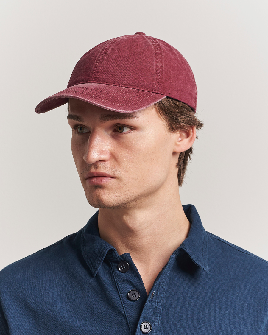 Herre | Hatte & kasketter | Varsity Headwear | Washed Cotton Baseball Cap Burgundy