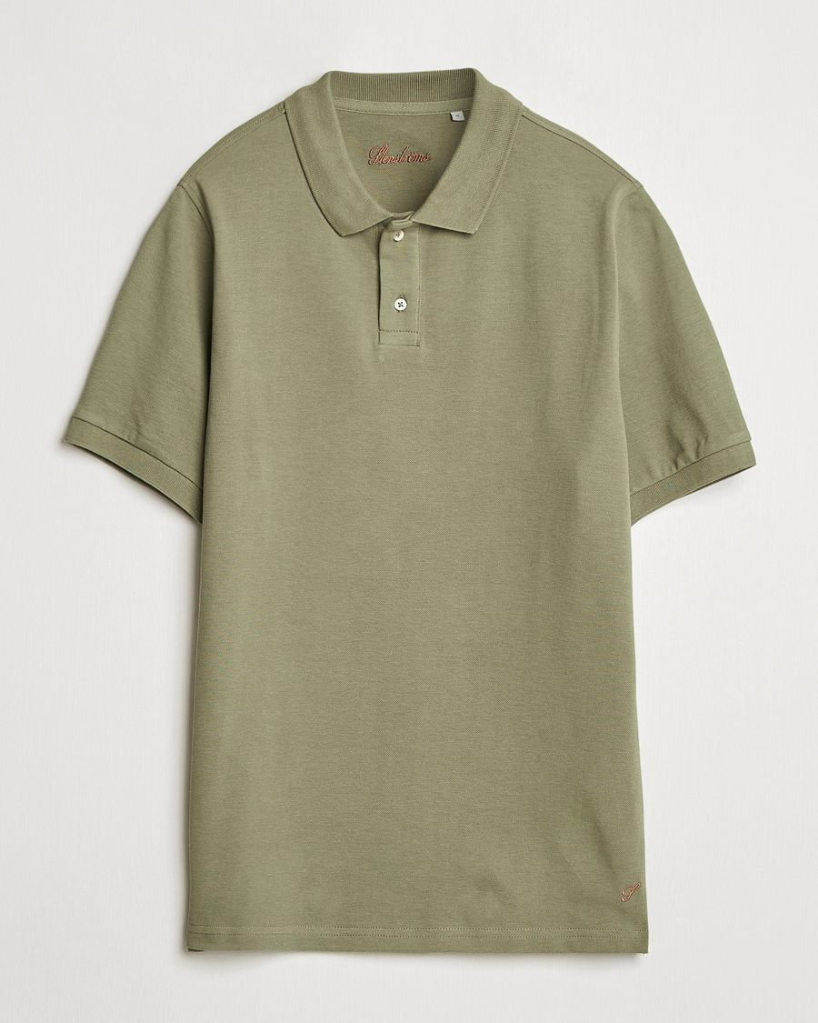 Herre | Polotrøjer | Stenströms | Organic Cotton Piquet Polo Shirt Olive