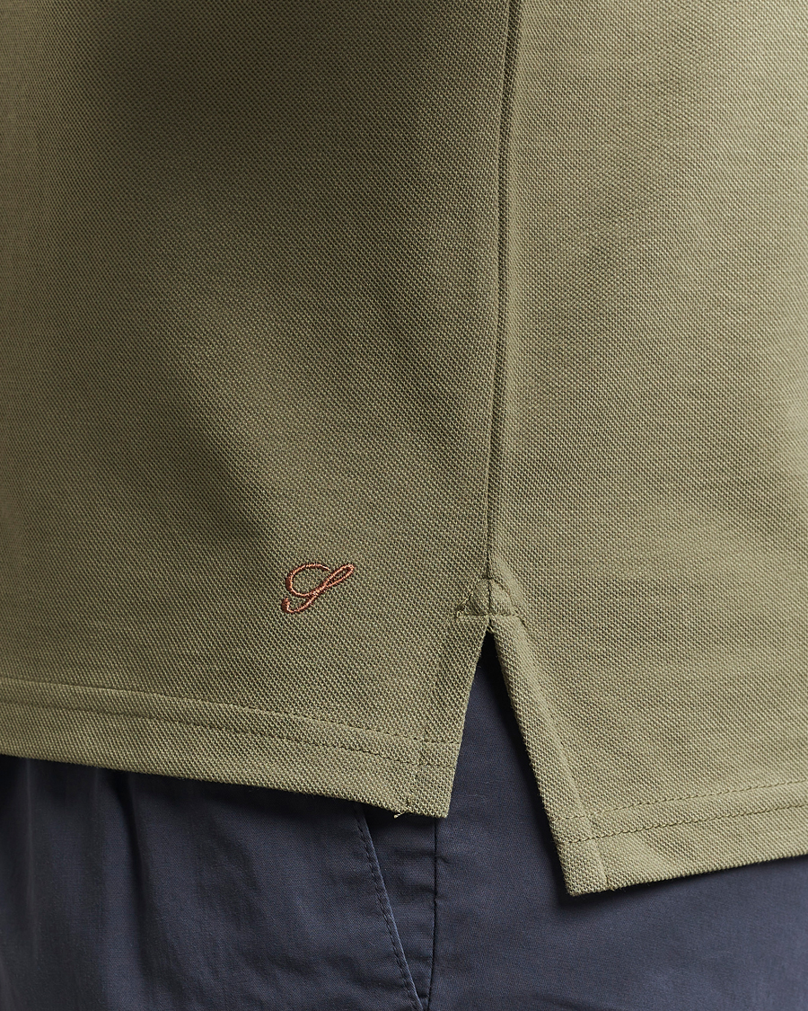 Herre | Polotrøjer | Stenströms | Organic Cotton Piquet Polo Shirt Olive