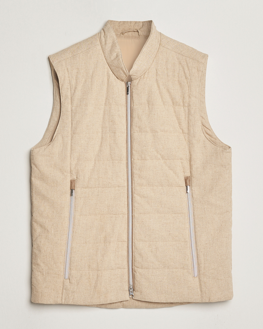 Herre | Jakker | Stenströms | Linen/Alcantar Vest Beige