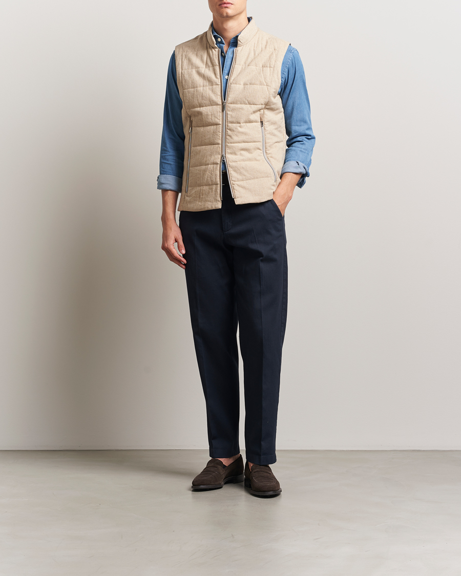 Herre | Jakker | Stenströms | Linen/Alcantar Vest Beige