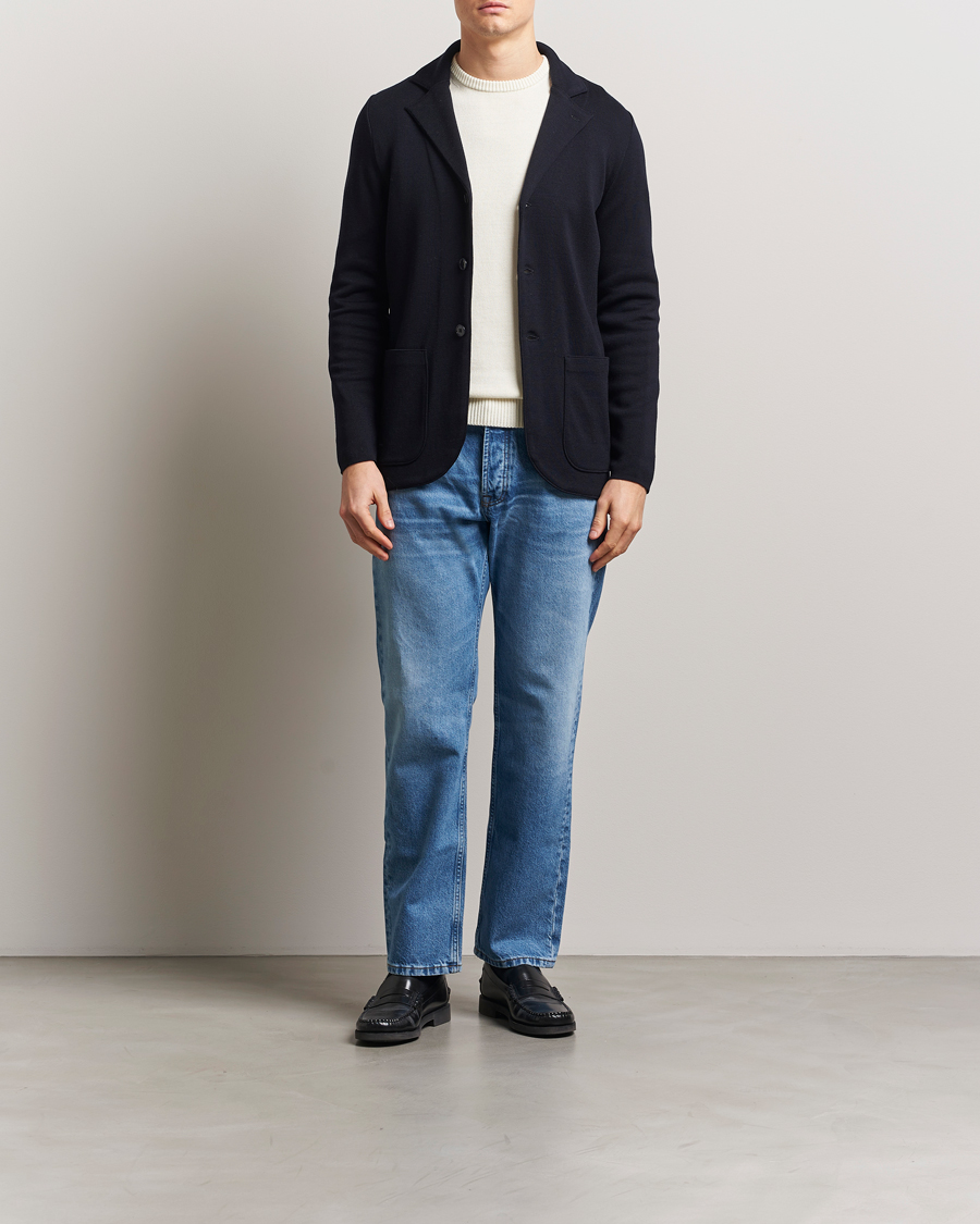 Herre | Blazere & jakker | Stenströms | Milano Knitted Merino Blazer Navy