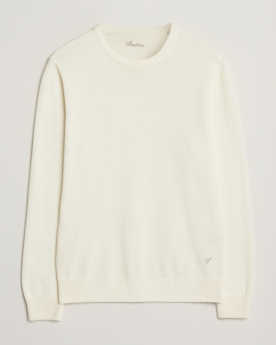 Herre | Trøjer | Stenströms | Organic Cotton Knitted Sweater White