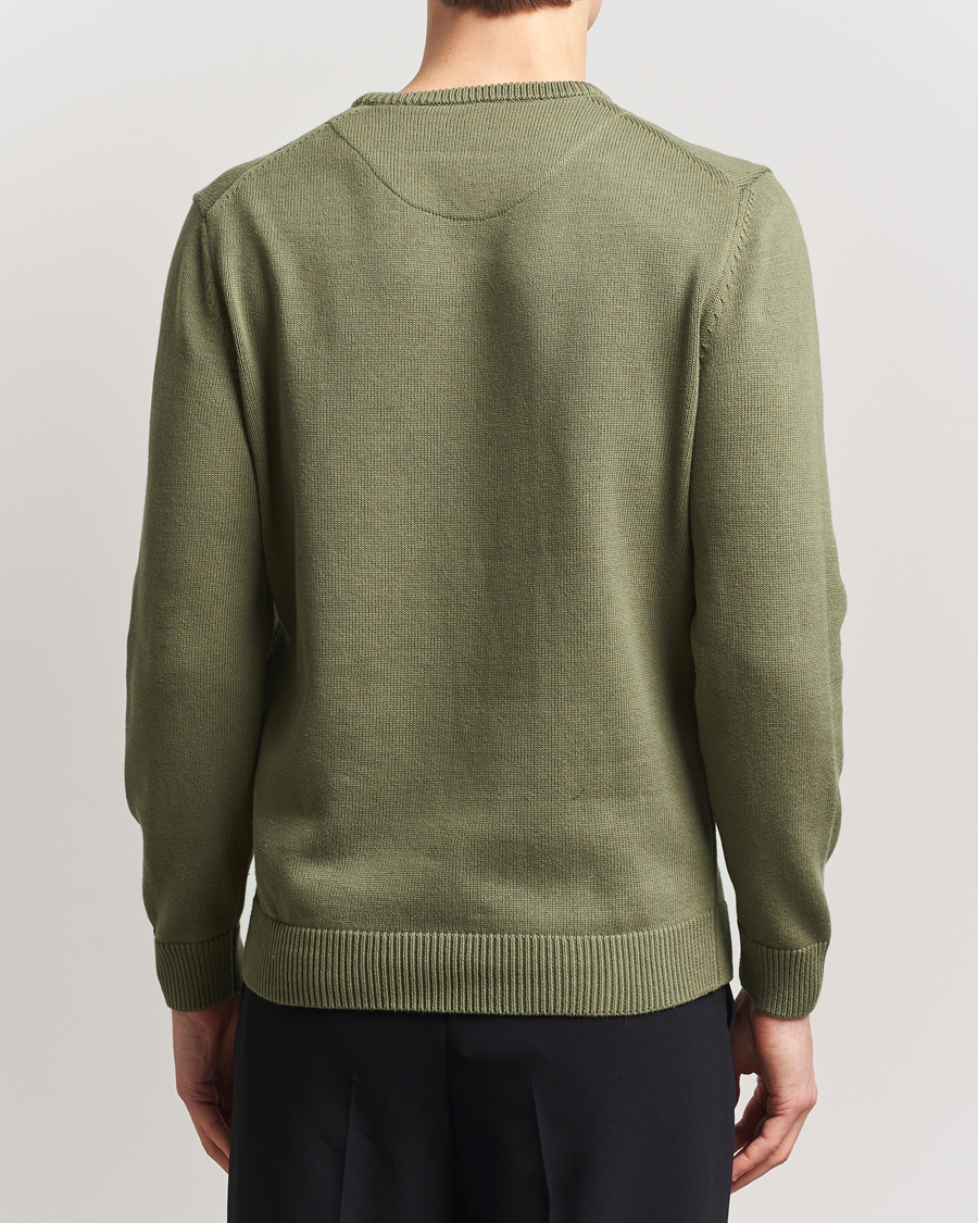 Herre | Trøjer | Stenströms | Organic Cotton Knitted Sweater Olive