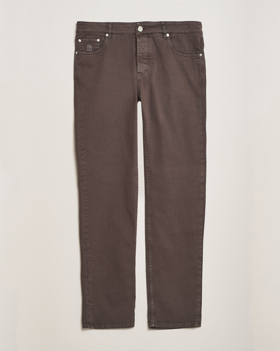 Herre | Bukser | Brunello Cucinelli | Slim Fit Bull Denim Pants Dark Brown