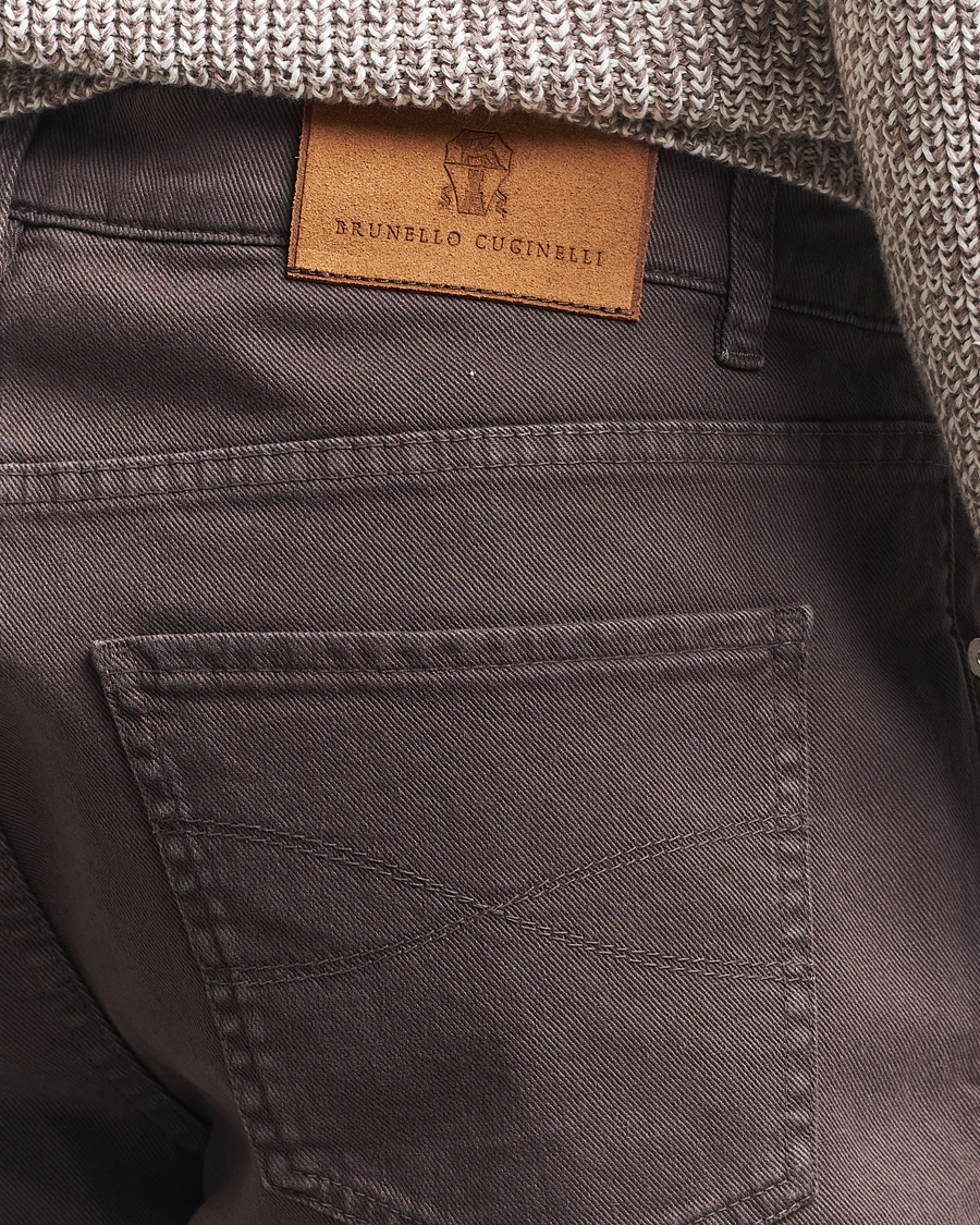 Herre | Bukser | Brunello Cucinelli | Slim Fit Bull Denim Pants Dark Brown