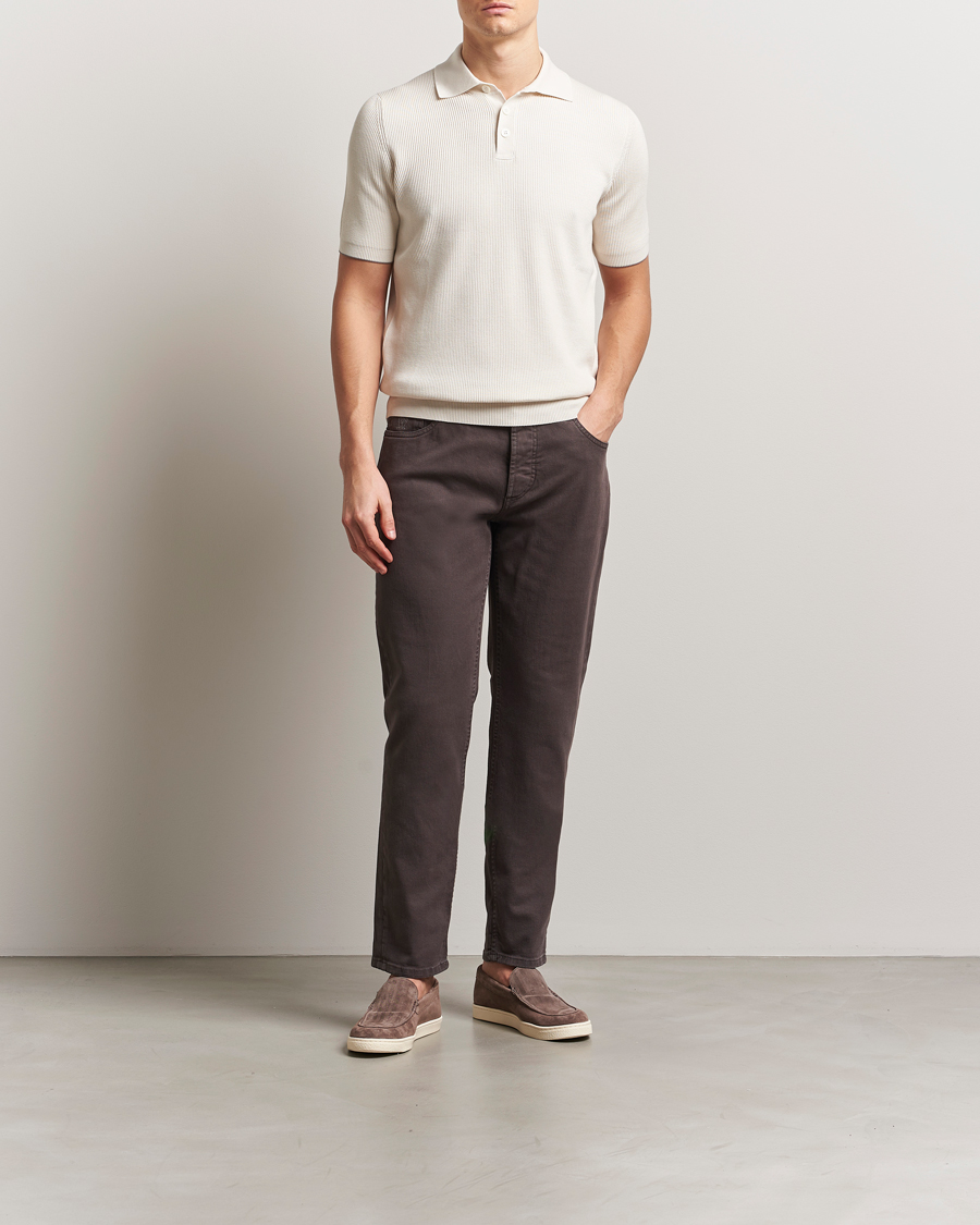 Herre | Polotrøjer | Brunello Cucinelli | Cotton Rib Knitted Polo Off White