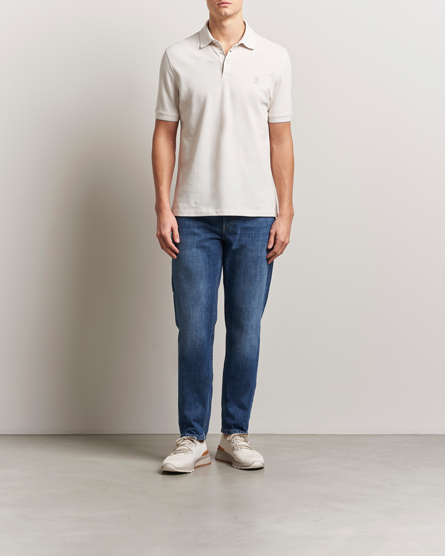 Herre | Polotrøjer | Brunello Cucinelli | Short Sleeve Logo Polo Off White
