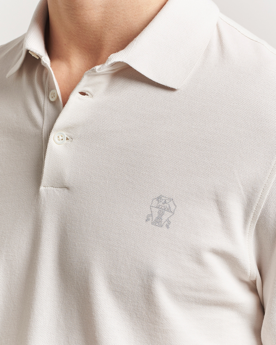 Herre | Polotrøjer | Brunello Cucinelli | Short Sleeve Logo Polo Off White