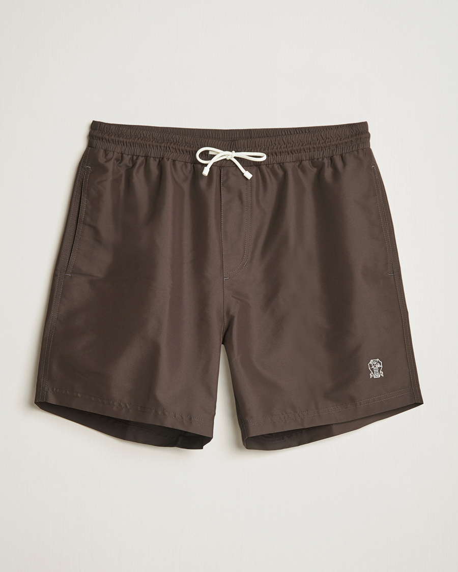 Herre | Badebukser | Brunello Cucinelli | Nylon Swim Trunks Dark Brown