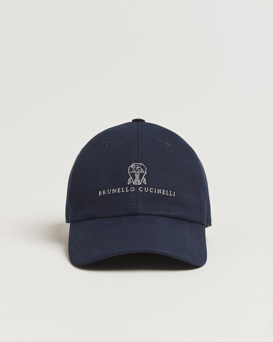 Herre | Hatte & kasketter | Brunello Cucinelli | Twill Cotton Baseball Cap Navy