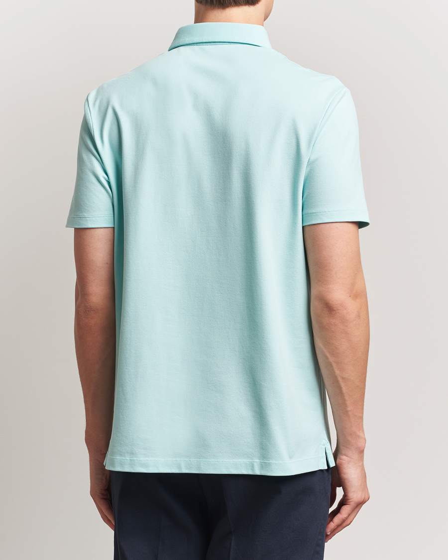 Herre | Polotrøjer | Charles Tyrwhitt | Short Sleeve Cotton Pique Polo Aqua