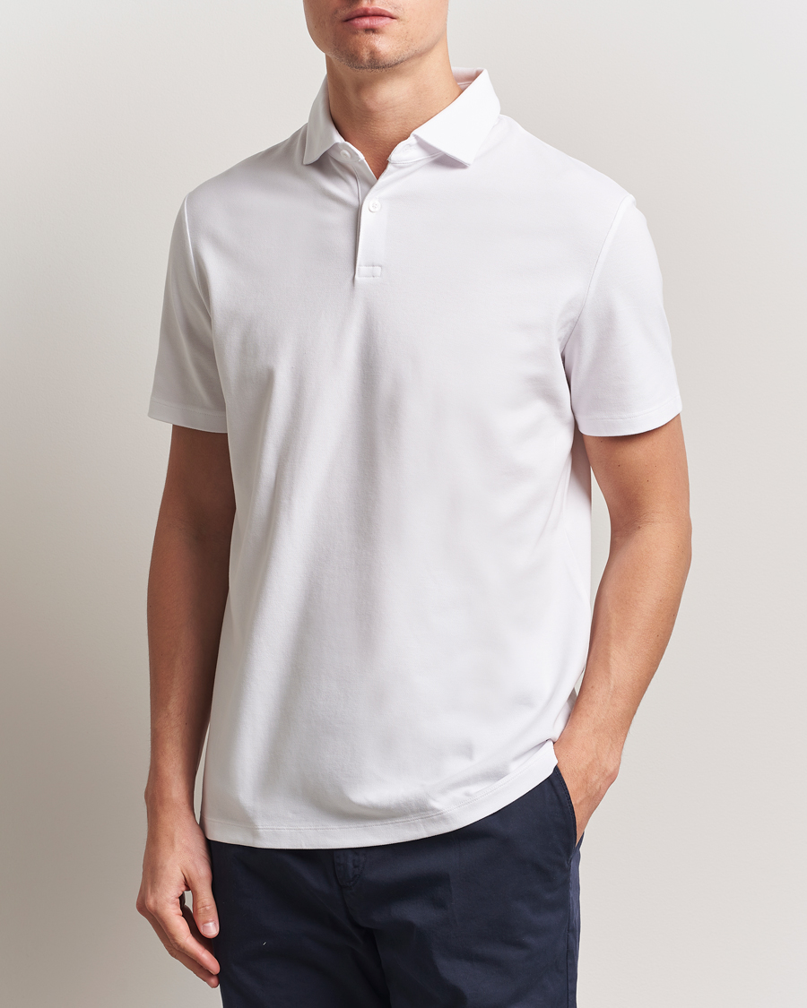 Herre | Polotrøjer | Charles Tyrwhitt | Short Sleeve Cotton Pique Polo White