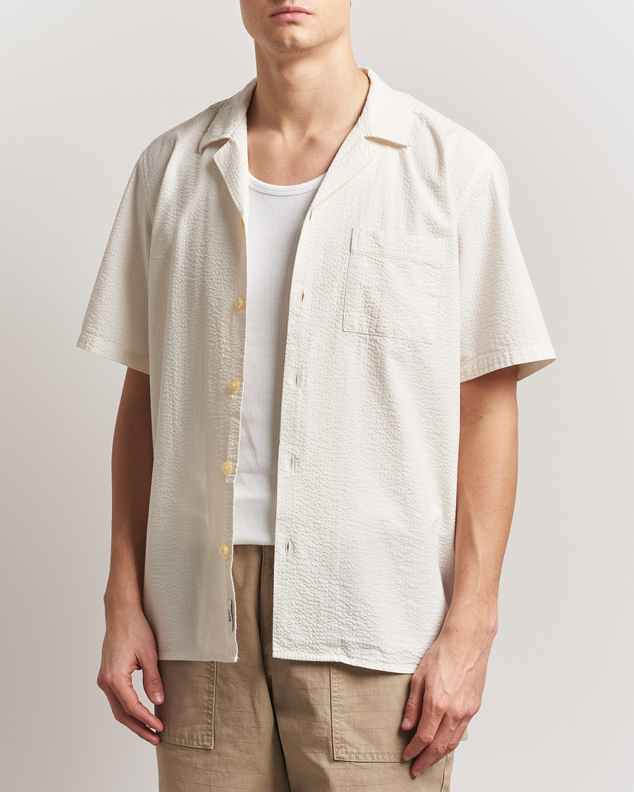 Herre | Skjorter | Forét | Hush Short Sleeve Seersucker Shirt Cloud