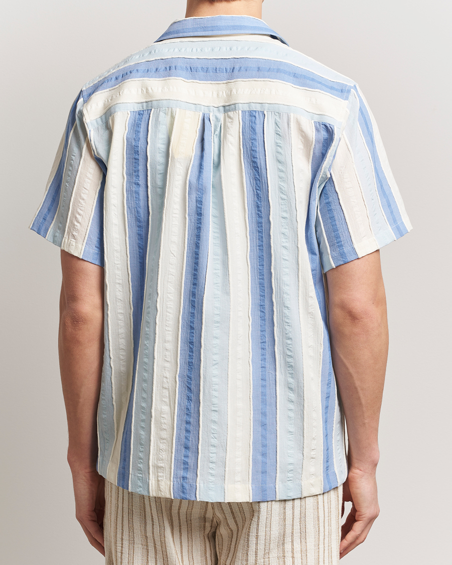 Herre | Skjorter | Forét | Peer Jaquard Short Sleeve Shirt Blue